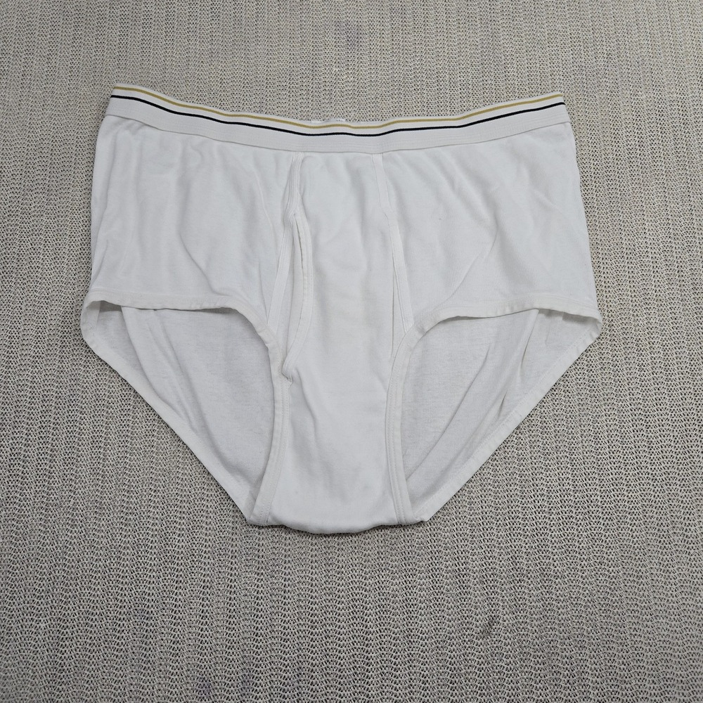 Vtg Stafford Briefs Underwear Mens 2XL 42 White Classic Cotton Comfort Full Cut